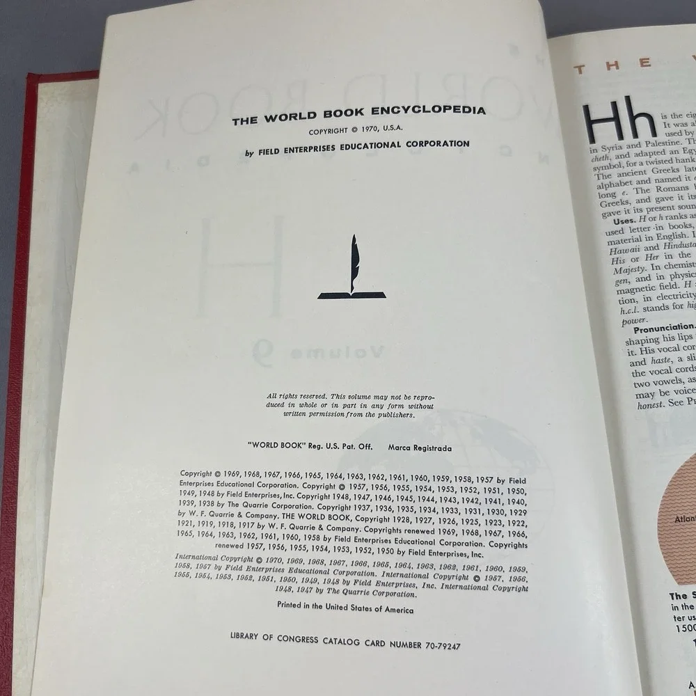 1970 Edition The World Book Encyclopedia H9 Hardcover Vintage Book